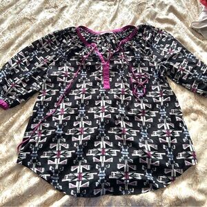 Daniel Rainn Black and Purple Blouse